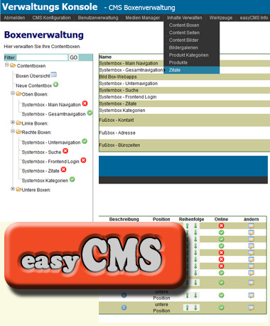 easyCMS Übersicht